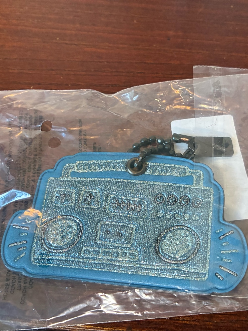 Coach x Keith Haring Blue Glitter Retro Boombox Key Charm